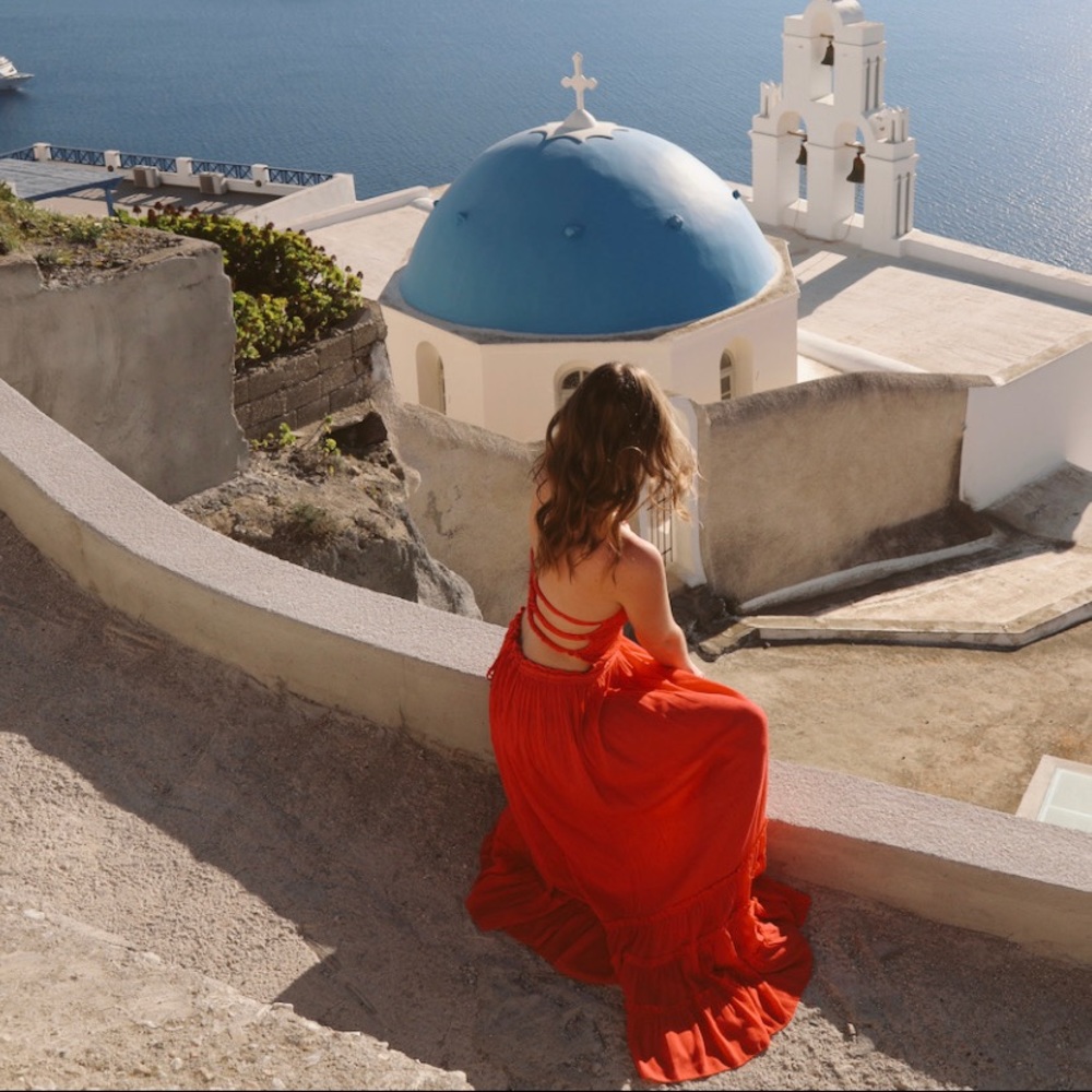 Red maxi dress
